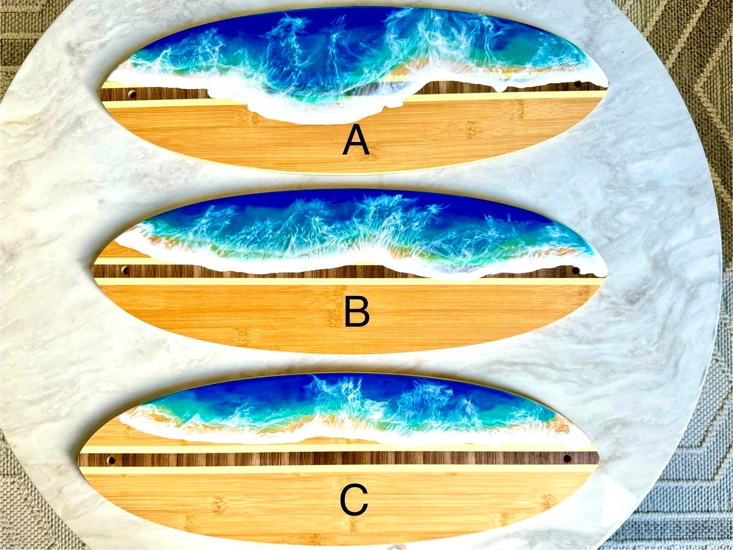 Resin Ocean Wave Charcuterie Surf Board / Surfboard Resin Art / Cheese Lover Board / Serving Board / Coastal Decor / Beach Lover Gift