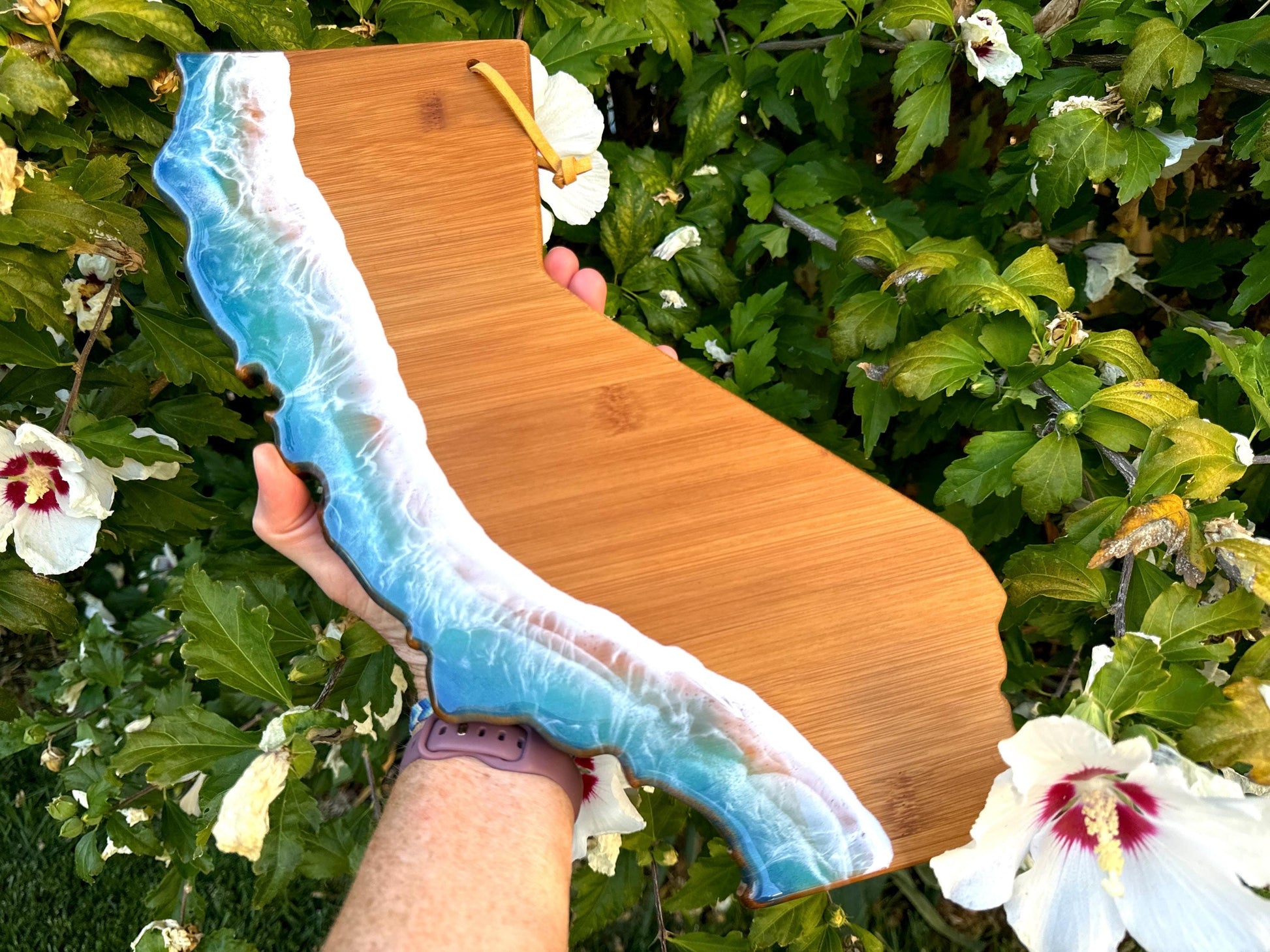 California Ocean Wave Charcuterie Board / Cheese Lover Board / Serving Board / Ocean Lover's Board, Realtor Closing Gift, New Home Gift CA