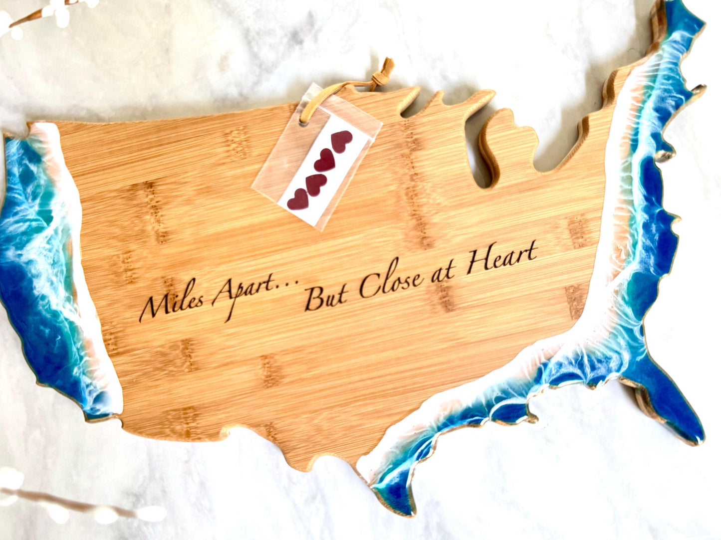 Custom Charcuterie Board, Personalized Food Serving Board, USA Coastal Cheese Board, Nautical US Ocean Home Decor, Gift for Moving New Home