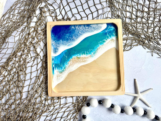 Custom Ocean Wave Wall Art, Coastal Home Decor, Handmade Wooden Beach Sign, Personalized Nautical Beach House Gift, Tropical Nautical Art