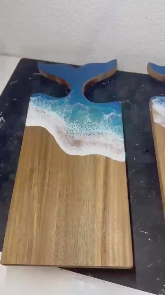 Whale Tail Cutting Board, Resin Ocean Wave Cheese Lover Charcuterie Serving Board, Coastal Decor, Beach Lover Gift, Wall Decor Kitchen Art