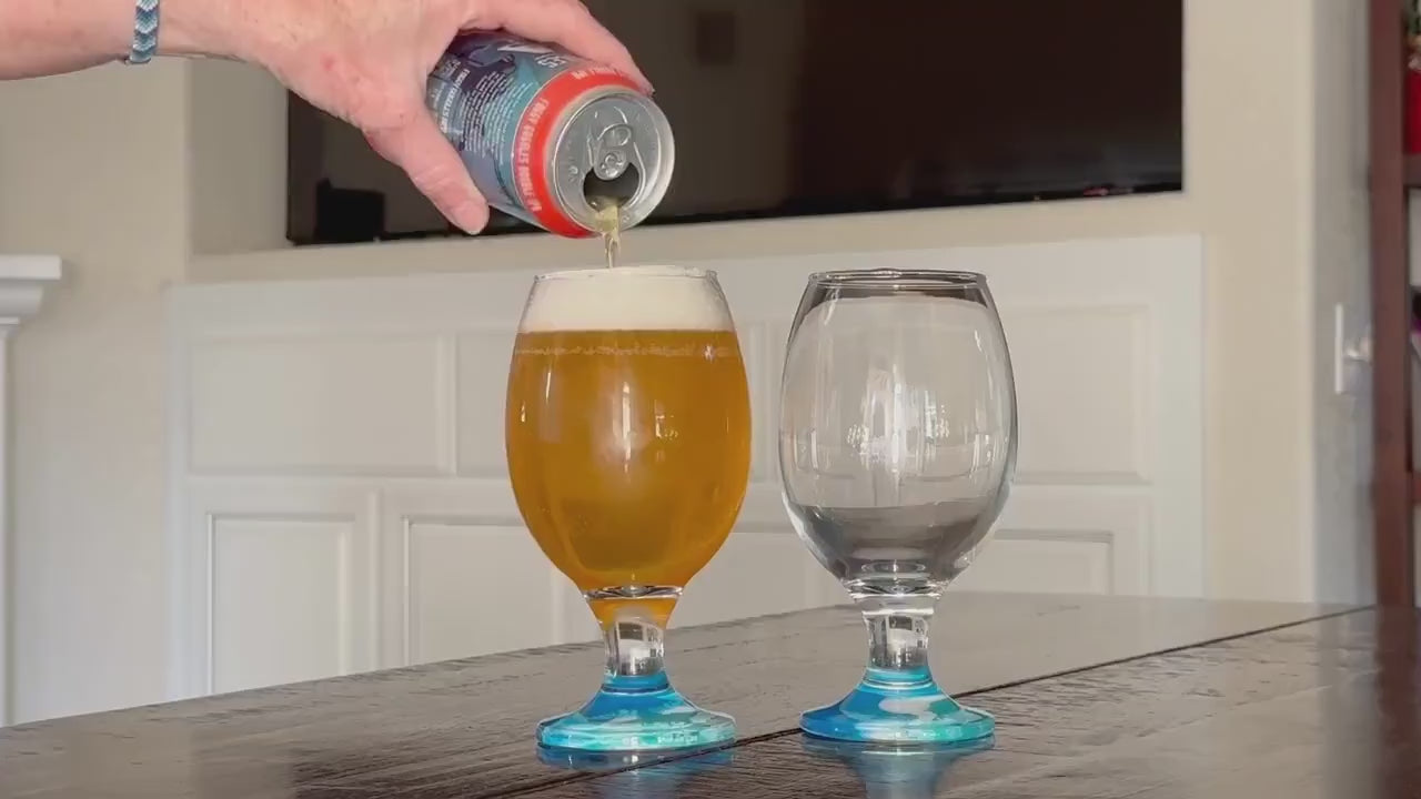 Resin Ocean Wave Beer Glass for The Ocean Lover who wants that Coastal Vibe in home decor and barware, Decorated Pint Glasses for Beer Lover