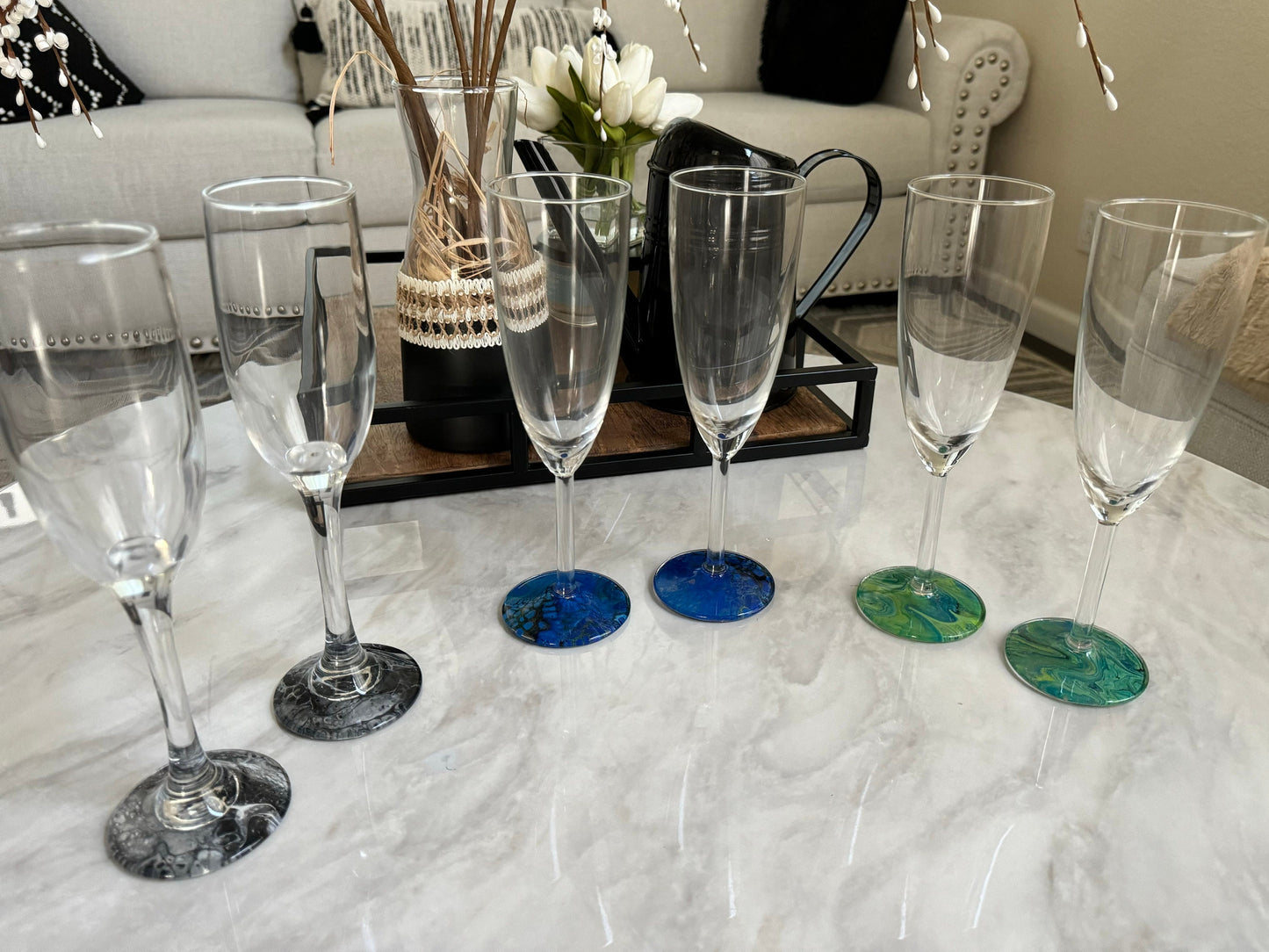 Celebrate in Style with this Set of Champagne Glasses! Perfect to Gift or to for a Special Event such as an Anniversary or Wedding Toast.