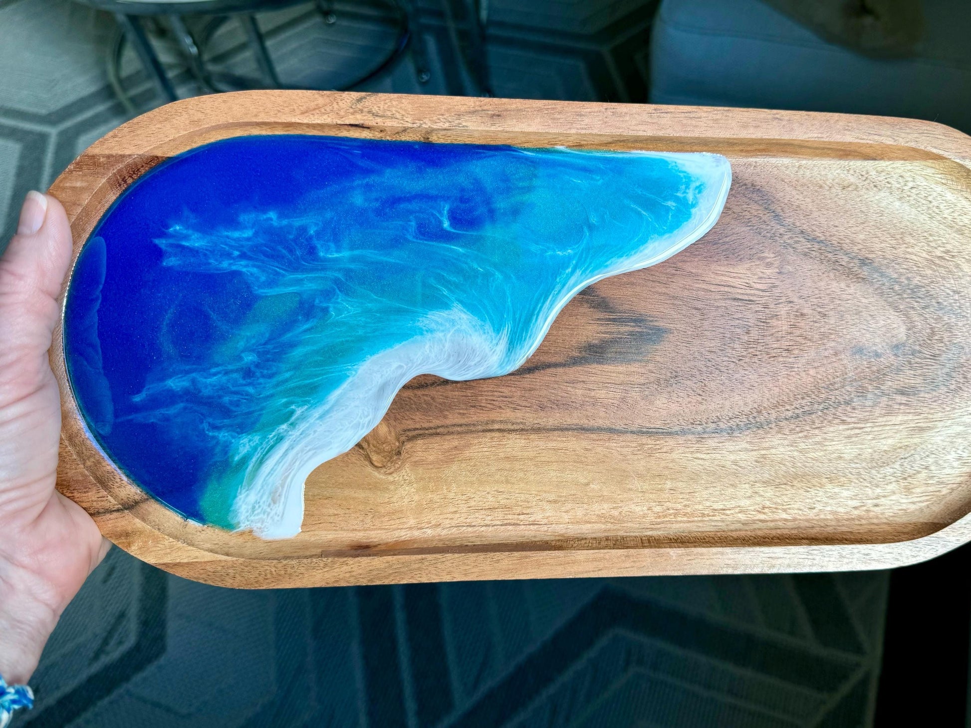 Nautical Charcuterie Board, Coastal Wooden Serving Tray, Ocean Beach Home Decor, Housewarming Gifts