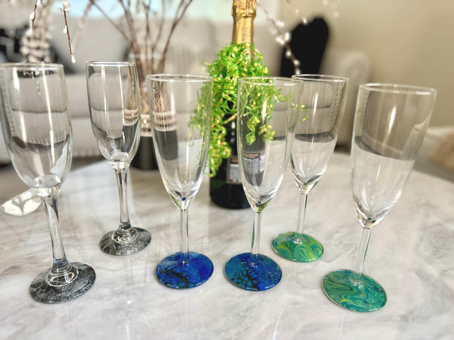 Celebrate in Style with this Set of Champagne Glasses! Perfect to Gift or to for a Special Event such as an Anniversary or Wedding Toast.