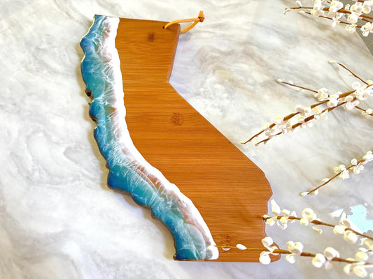 California Ocean Wave Charcuterie Board / Cheese Lover Board / Serving Board / Ocean Lover's Board, Realtor Closing Gift, New Home Gift CA