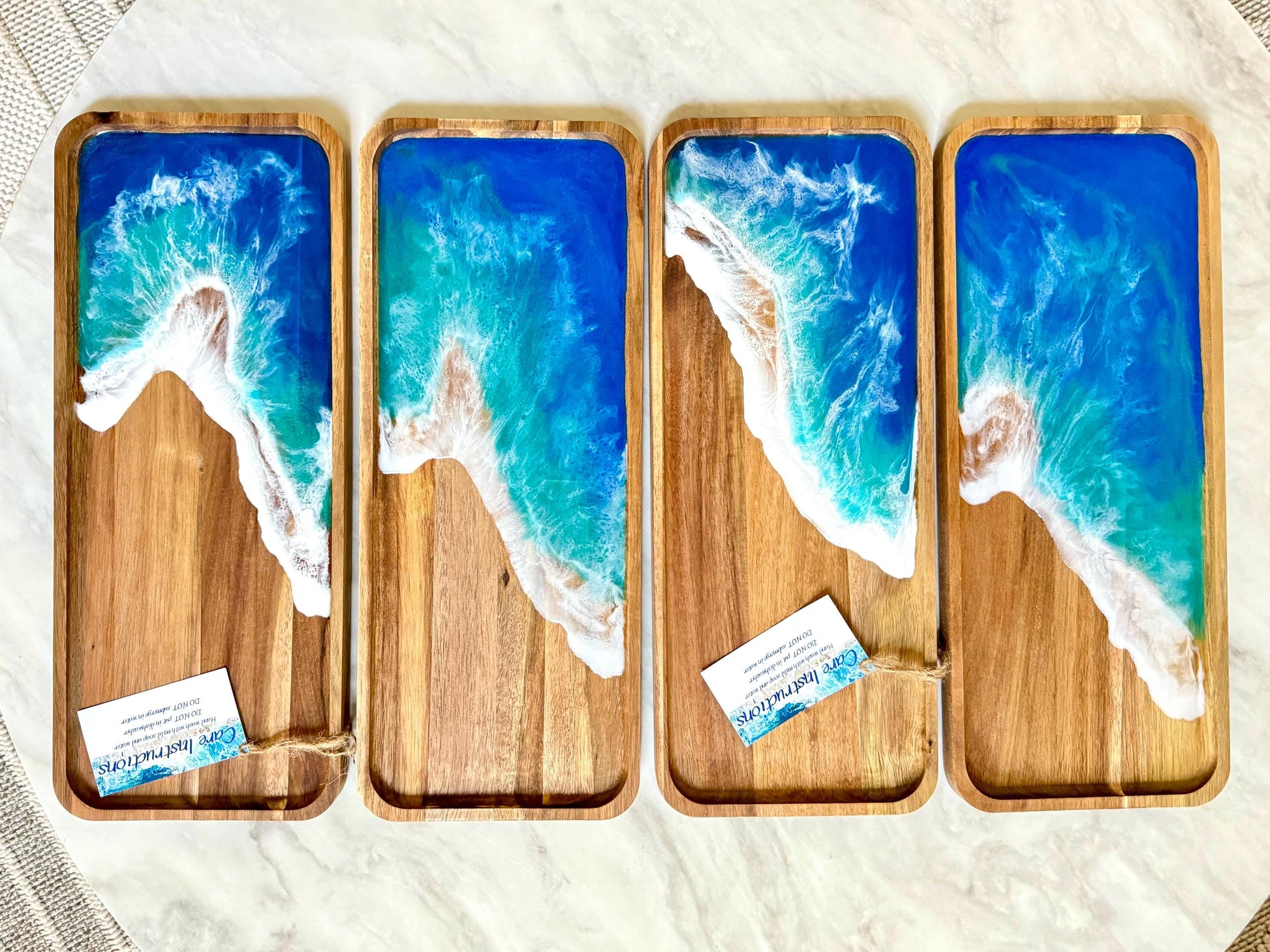 Ocean Wave Serving Tray, Wooden Coastal Home Decor, Beach Serving Tray, Great Housewarming or New Home Gift, Gift for Beach Lover