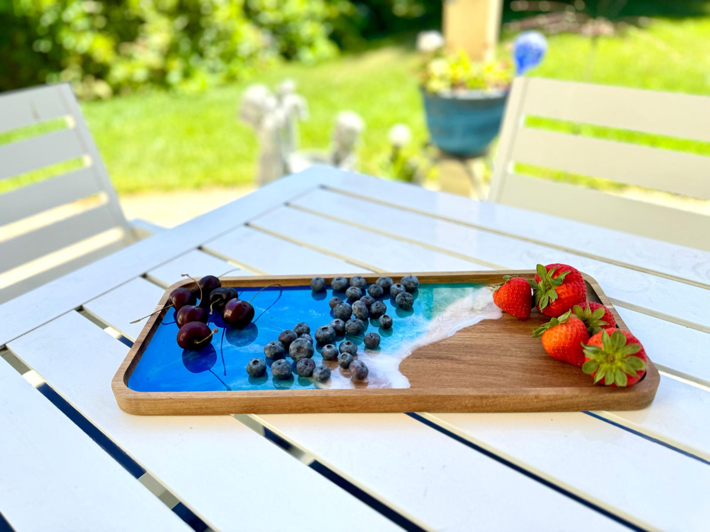 Ocean Wave Serving Tray, Wooden Coastal Home Decor, Beach Serving Tray, Great Housewarming or New Home Gift, Gift for Beach Lover