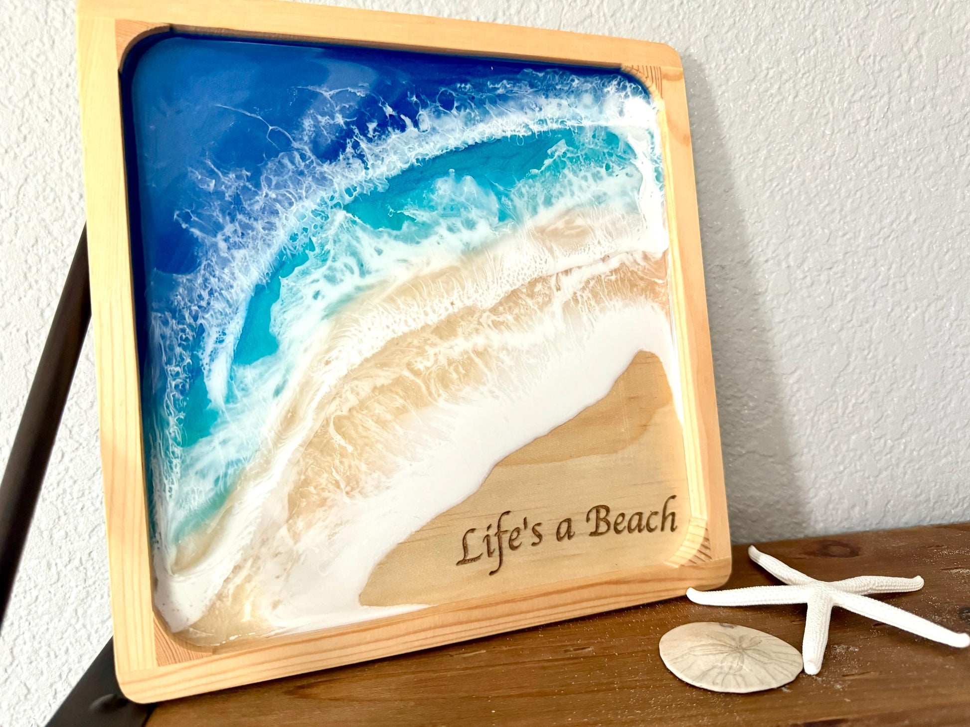 Coastal Home Decor, Ocean Wave Wall Art, Handmade Wooden Beach Sign, Life's a Beach, Nautical Beach House Gift, Coastal Christmas, Birthday