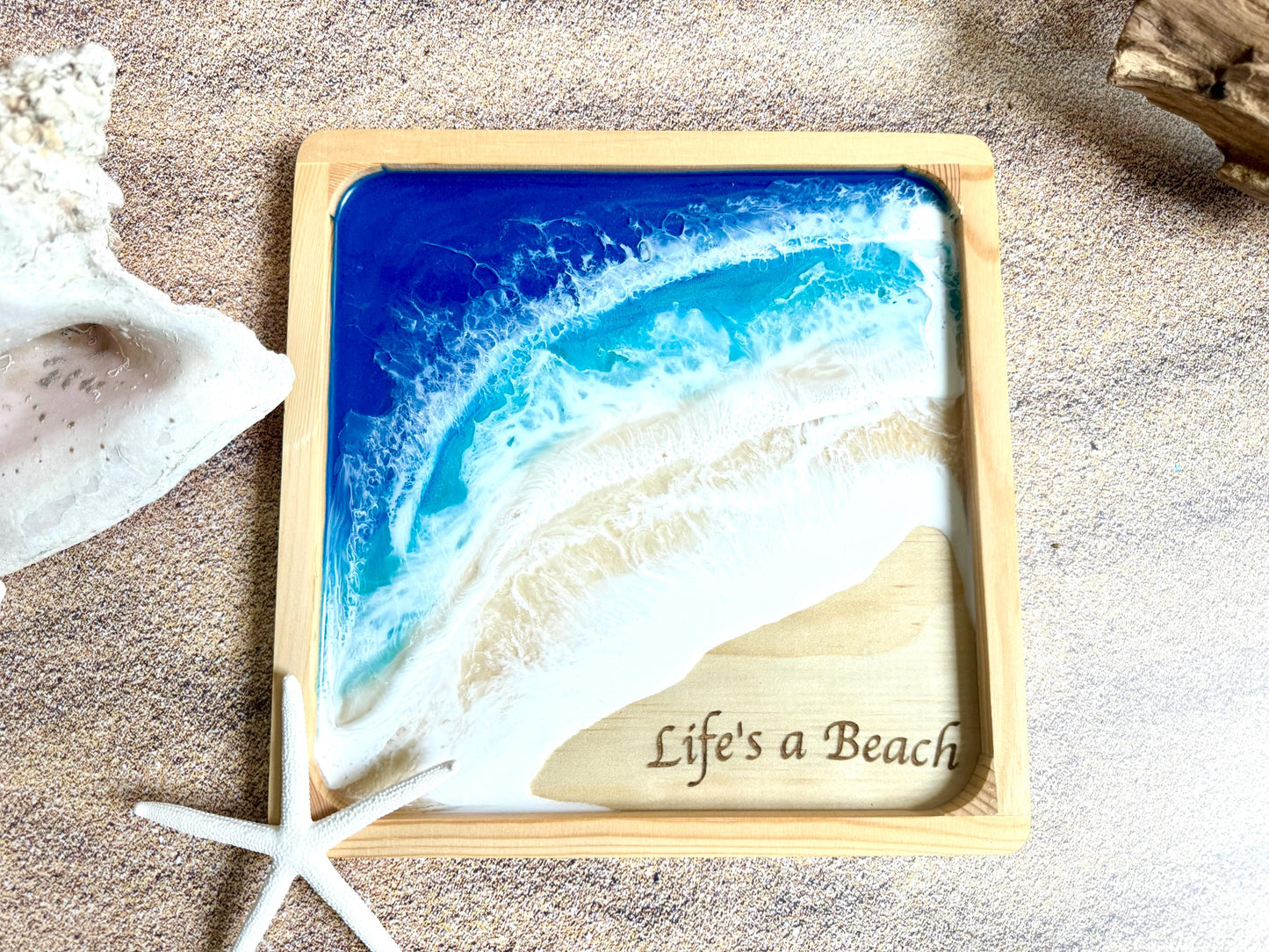 Coastal Home Decor, Ocean Wave Wall Art, Handmade Wooden Beach Sign, Life's a Beach, Nautical Beach House Gift, Coastal Christmas, Birthday