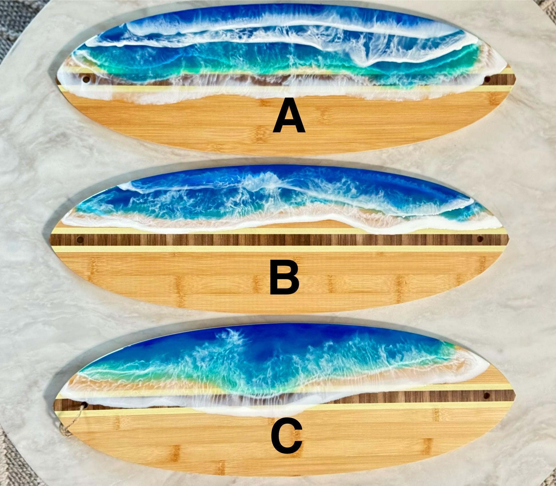 Resin Ocean Wave Charcuterie Surf Board / Surfboard Resin Art / Cheese Lover Board / Serving Board / Coastal Decor / Beach Lover Gift