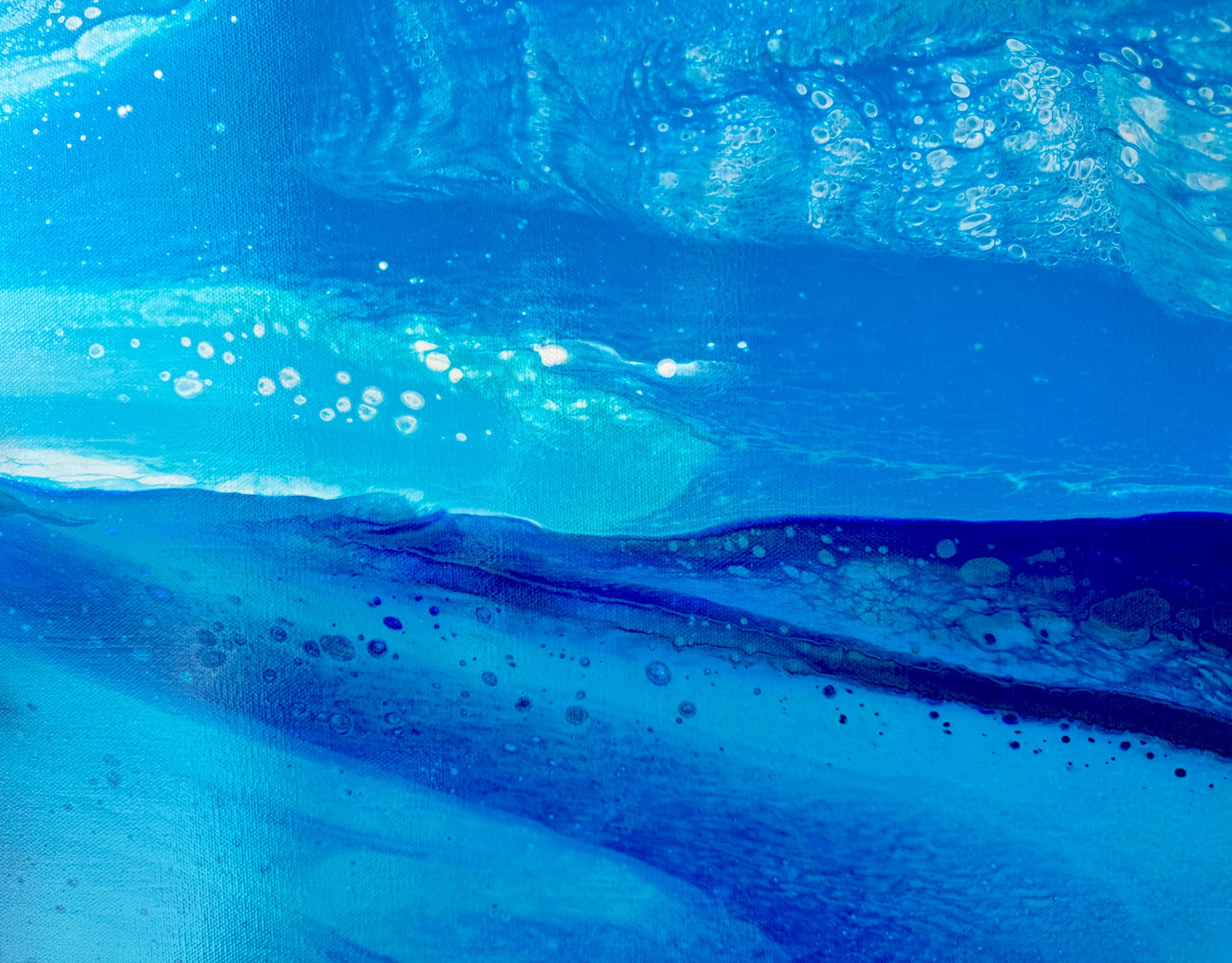 Original Abstract Ocean Painting, Coastal Seascape Wall Art, Modern Beach House Decor, 20x16