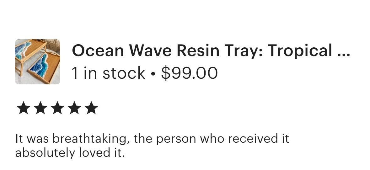 Ocean Inspired Breakfast in Bed Tray, Tropical Resin Ocean Wave Folding Tray, Realtor Closing New Home Gift, Mom Beach Lover Gift, Self Care