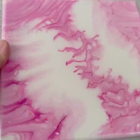 Pink and White Abstract Painting