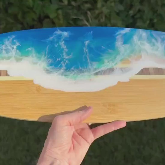 Resin Ocean Wave Charcuterie Surf Board  / Surfboard Resin Art / Cheese Lover Board / Serving Board / Coastal Decor / Beach Lover Gift