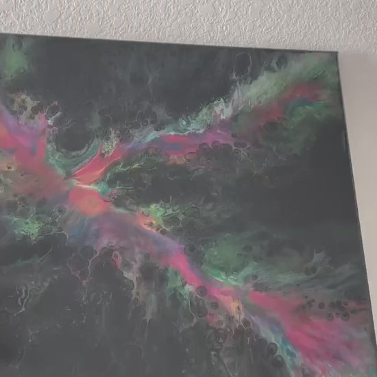 Original Painting Abstract Fluid Art in Slashes of Vibrant Colors