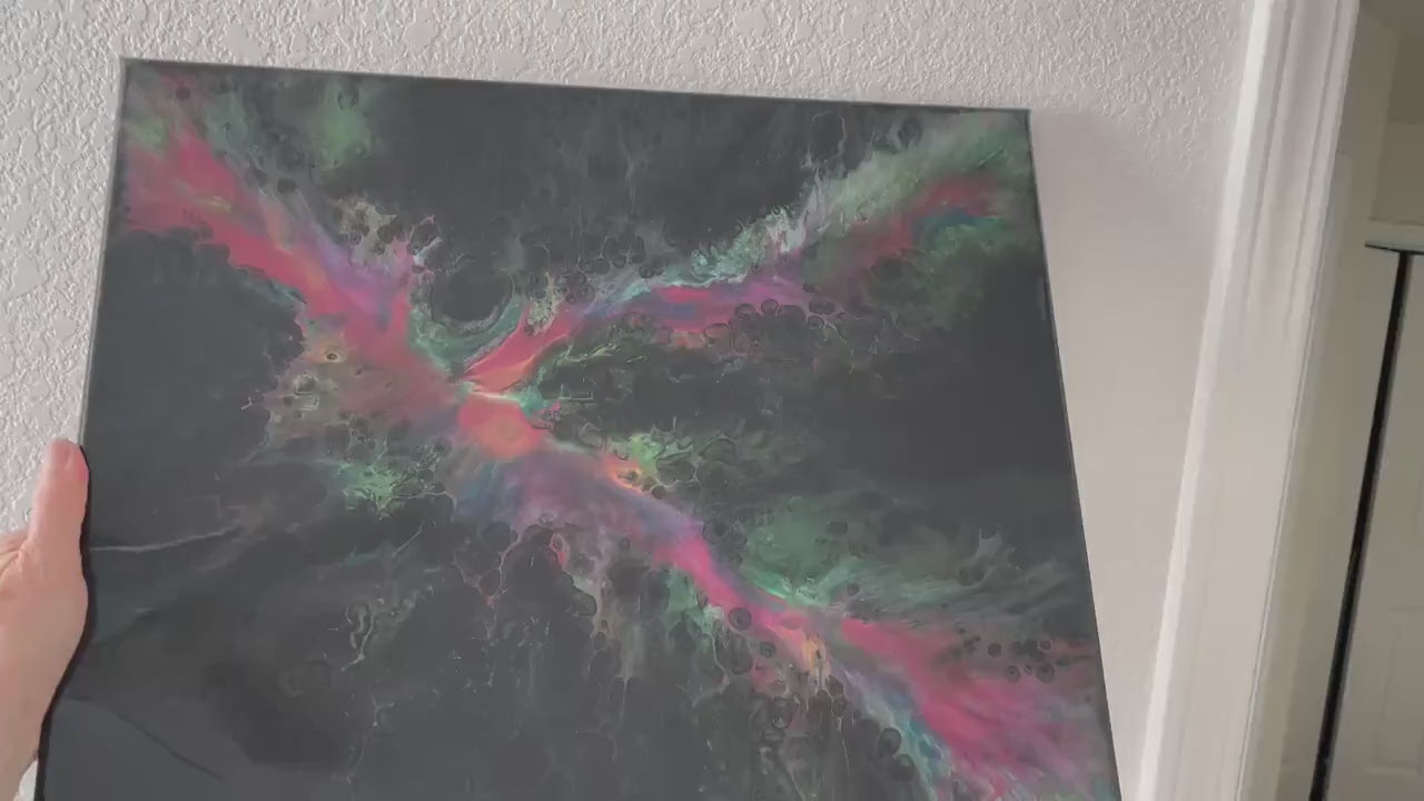 Original Painting Abstract Fluid Art in Slashes of Vibrant Colors