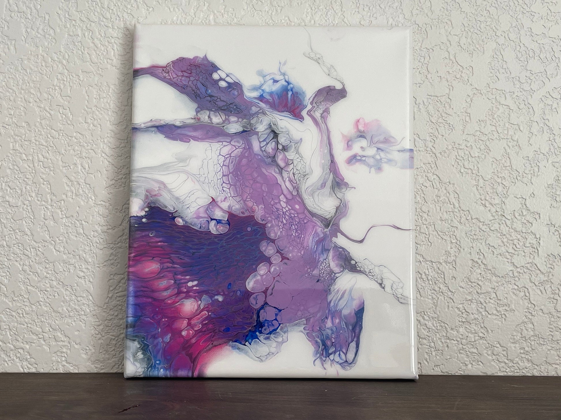 Purple, Blue and Magenta Abstract Original Painting on 8x10 inch canvas