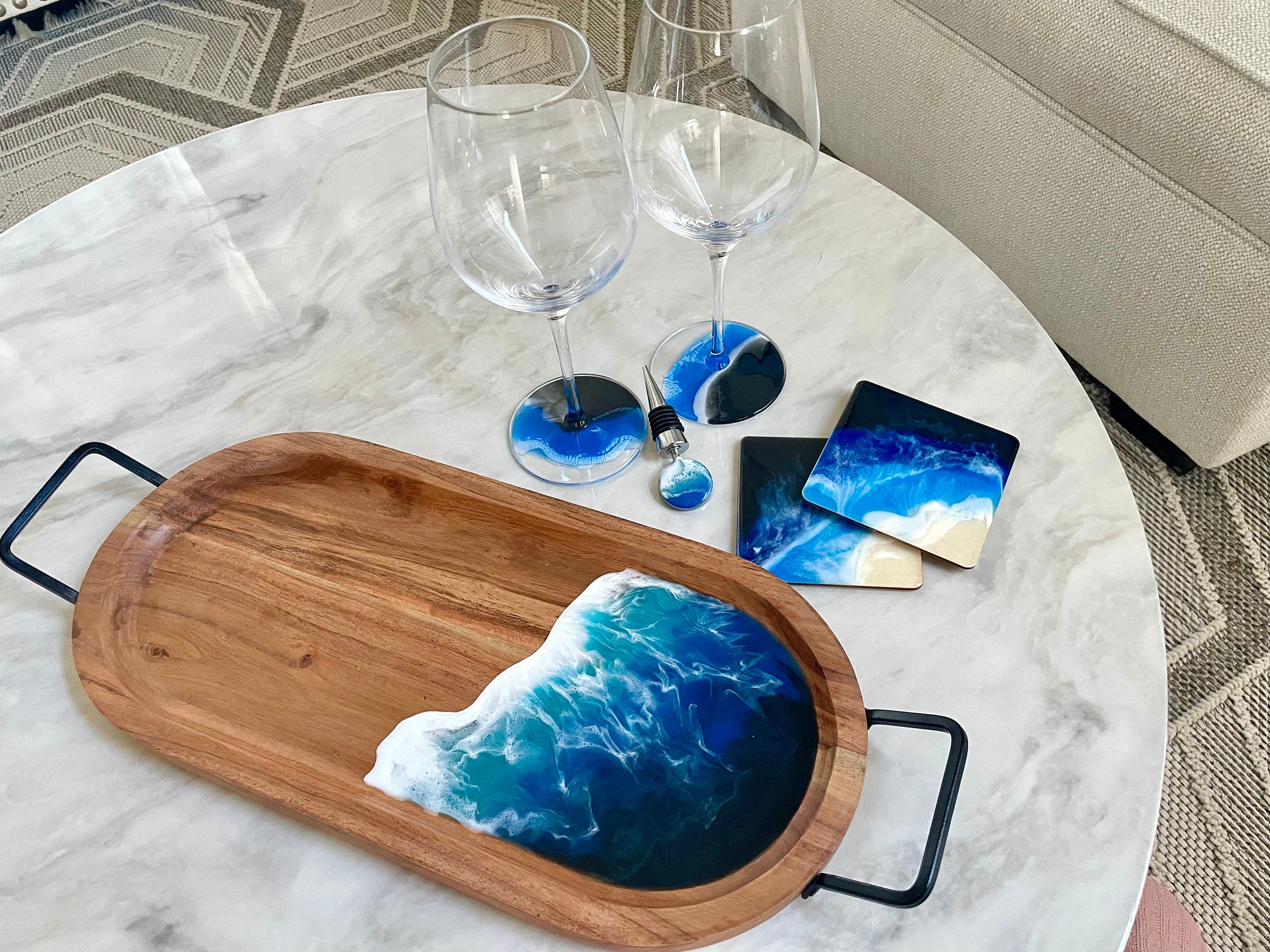 GORGEOUS Resin Art Wine Bottle Serving Board / outlet Cutting Board / Charcuterie Board / Bread Board / Appetizer Tray / Dessert Tray /Cheese Board